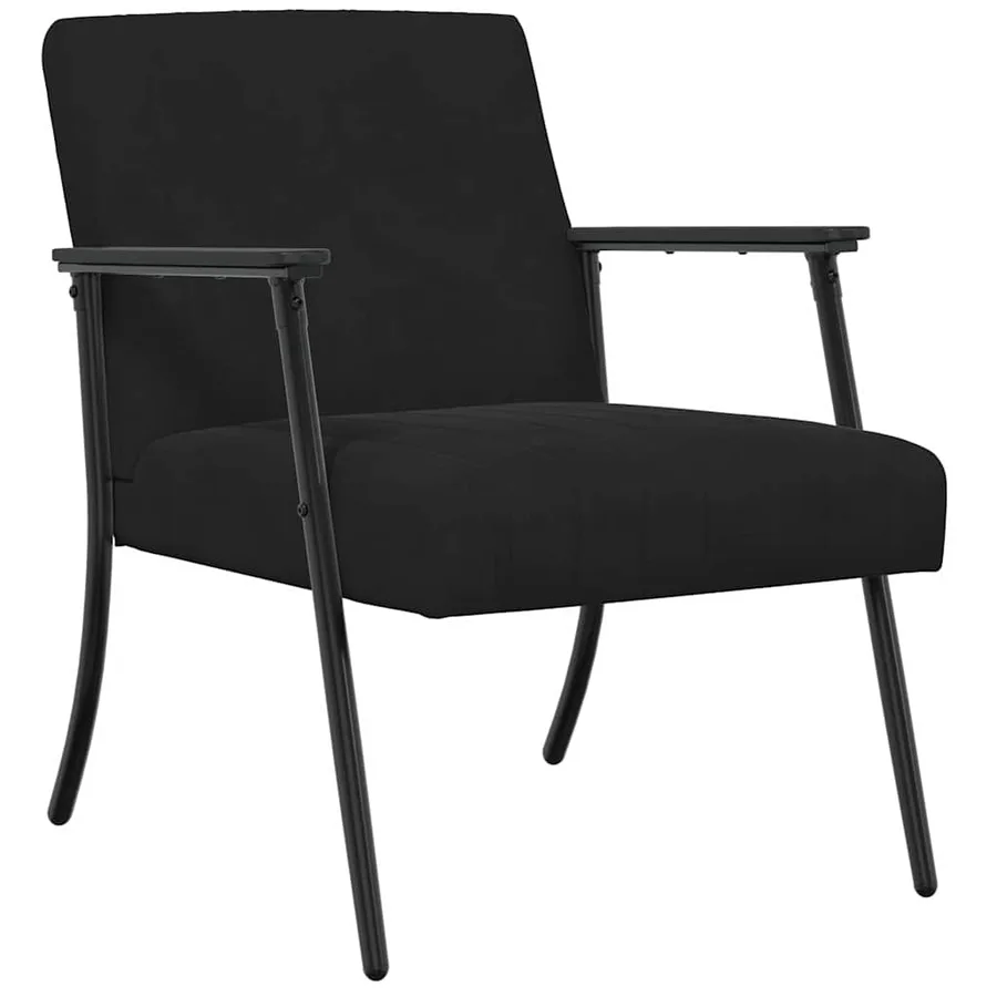 fauteuil Noir 59 x 75 x 78 cm Velours - 2