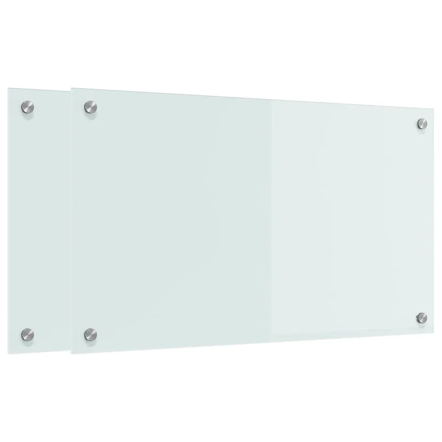 Crédence de cuisine 2 pcs Blanc 70 x 40 cm verre trempé - 2
