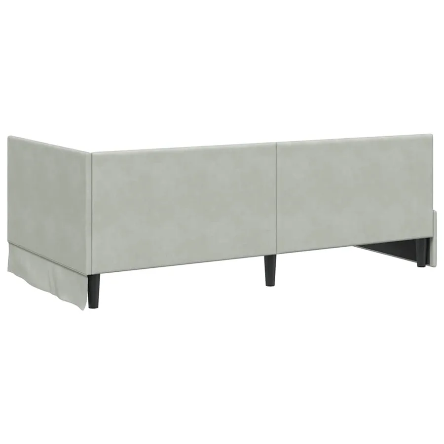 Cadre de lit d'angle avec matelas 2 pcs Gris clair Velours - 9