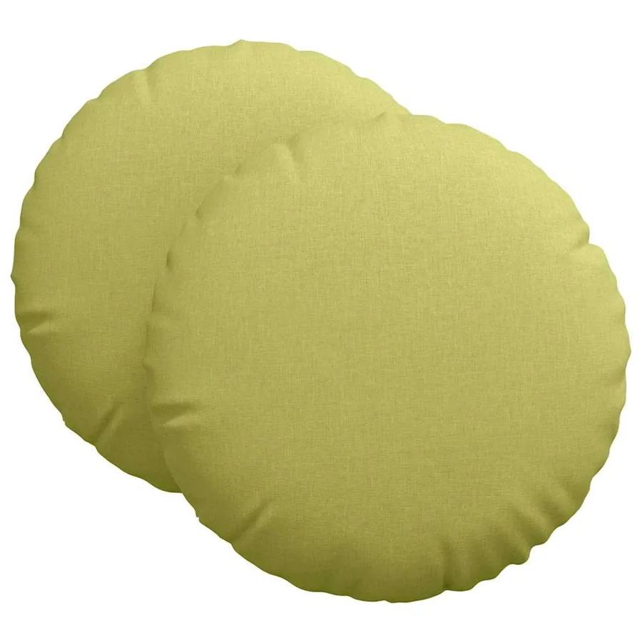 Coussins de siège 2 pcs Vert clair Ø60 x 21 cm tissu - 2