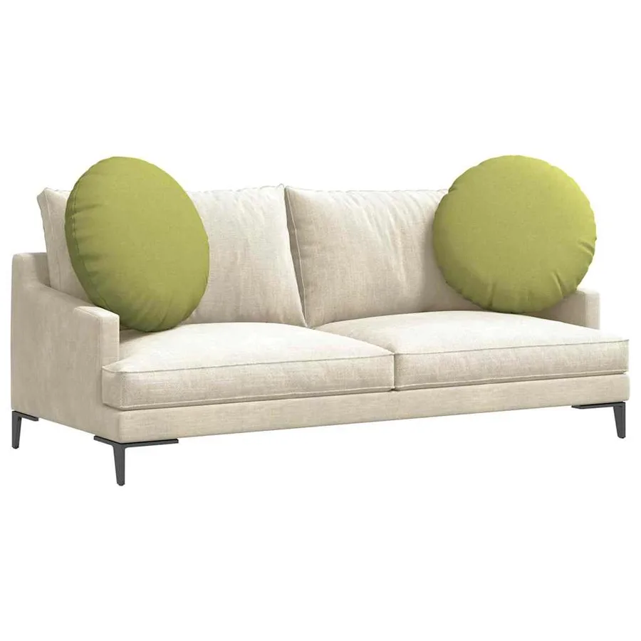 Coussins de siège 2 pcs Vert clair Ø60 x 21 cm tissu - 3