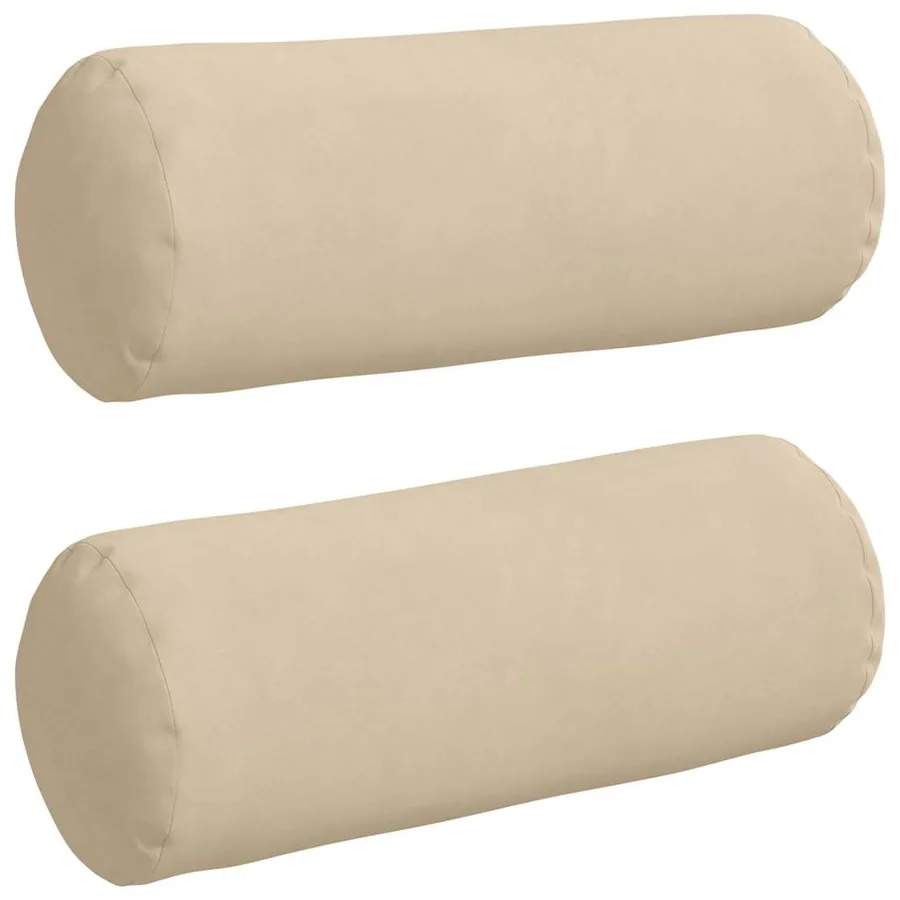 Coussins d'accent 2 pcs Crème Ø 15 x 40 cm Tissu en microfibre - 2