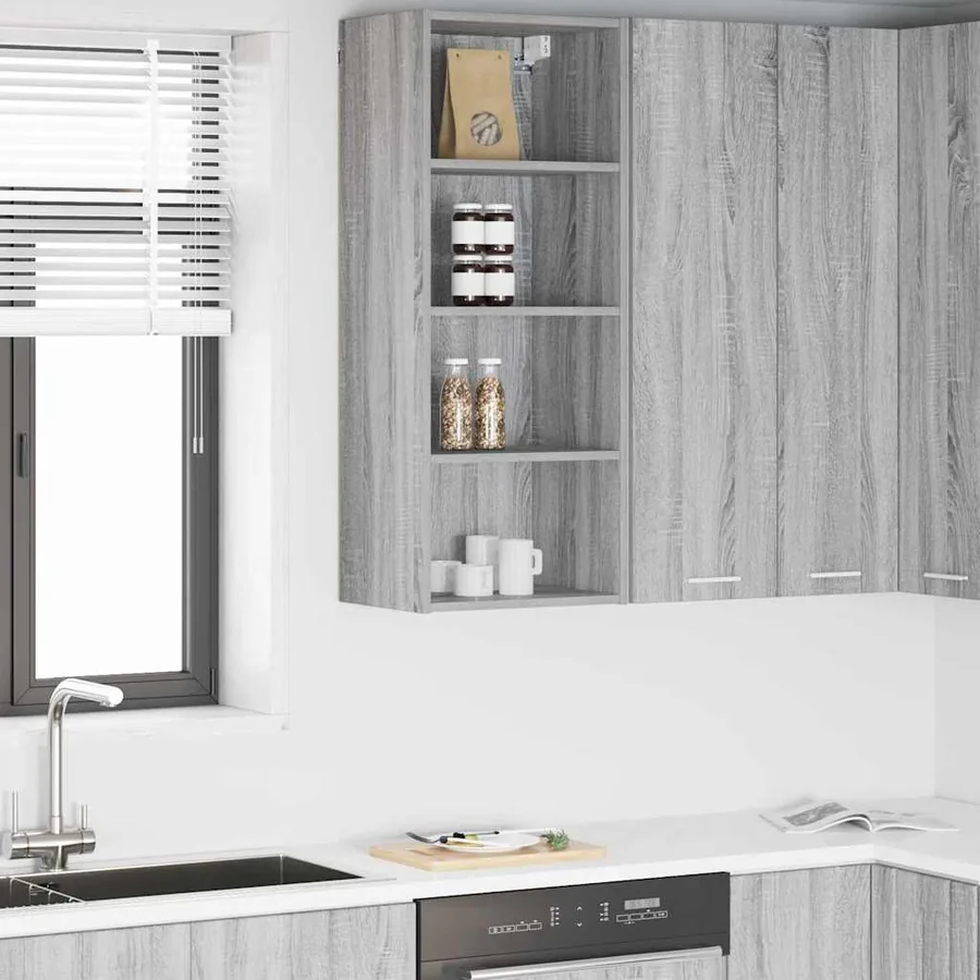 Armoire suspendue avec stockage Gris Sonoma 40 x 29,5 x 100 cm