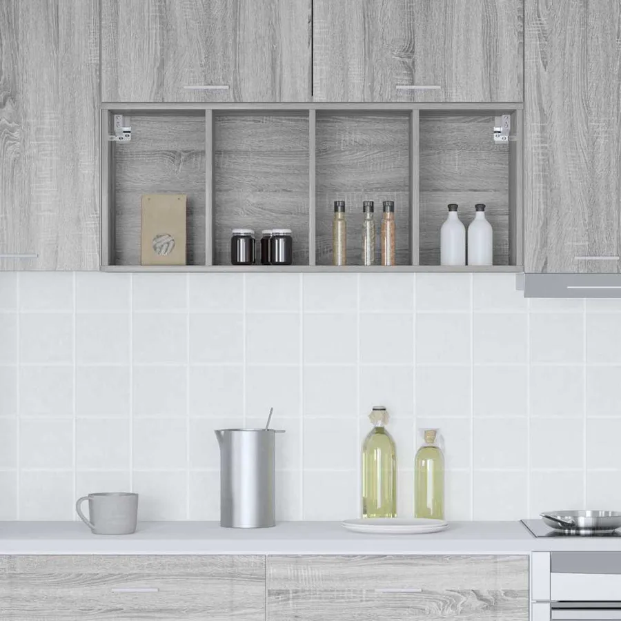 Armoire suspendue avec stockage Gris Sonoma 40 x 29,5 x 100 cm - 4