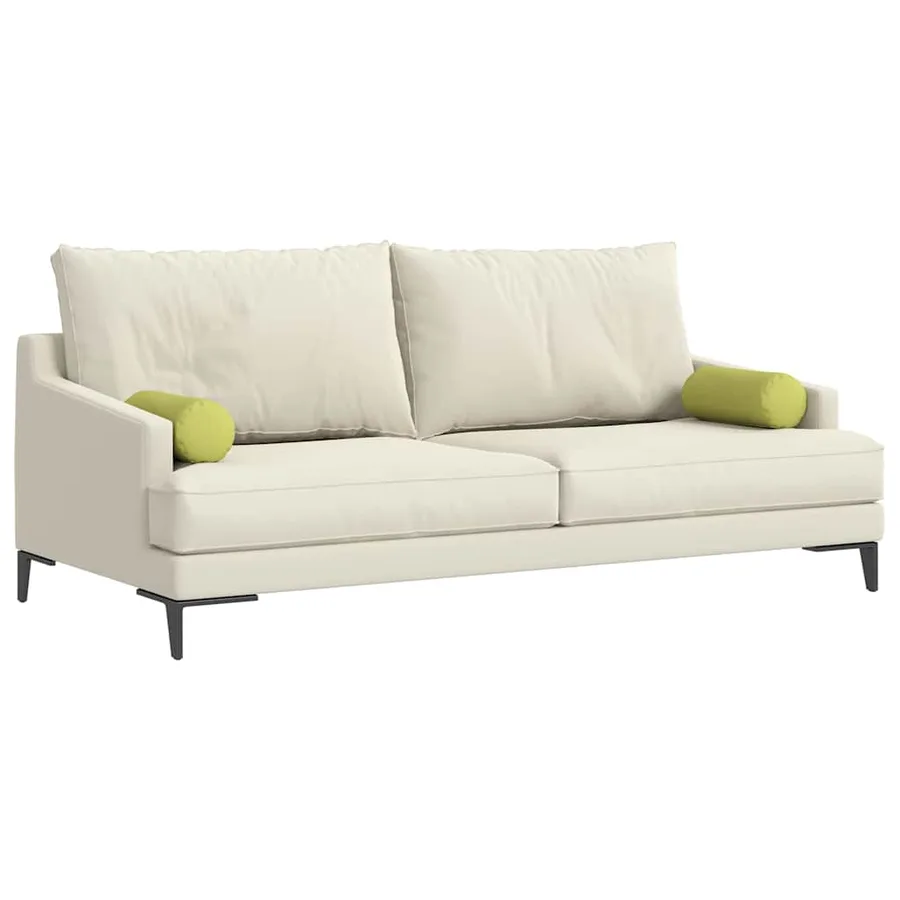 Coussins d'accent 2 pcs Vert clair Ø 15 x 40 cm tissu - 3