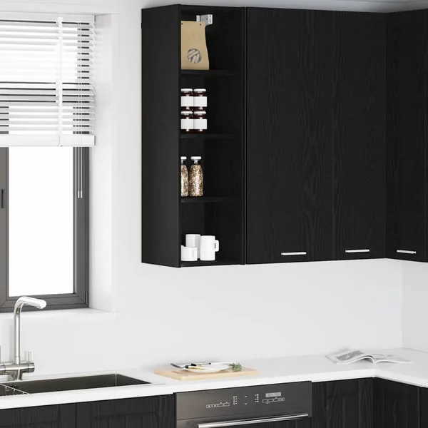 Armoire suspendue avec stockage Chêne noir 30 x 29,5 x 100 cm