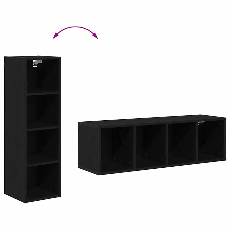 Armoire suspendue avec stockage Chêne noir 30 x 29,5 x 100 cm - 8