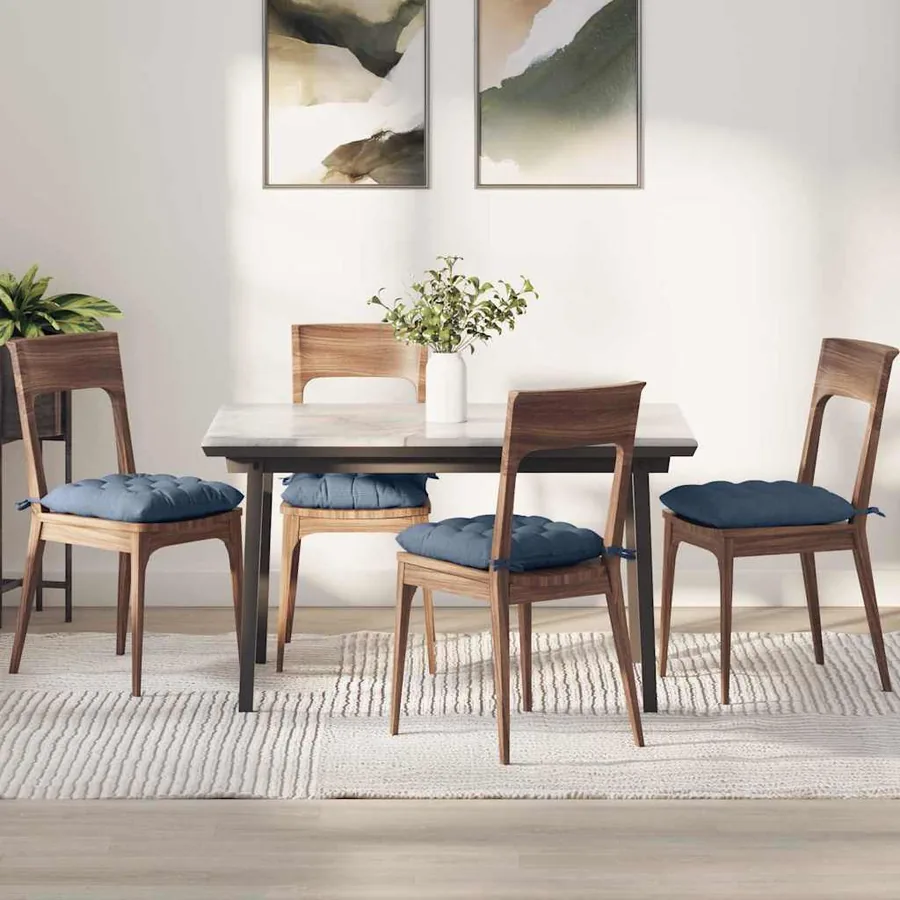 Coussins de siège 4 pcs Bleu 40 x 40 x 6 cm