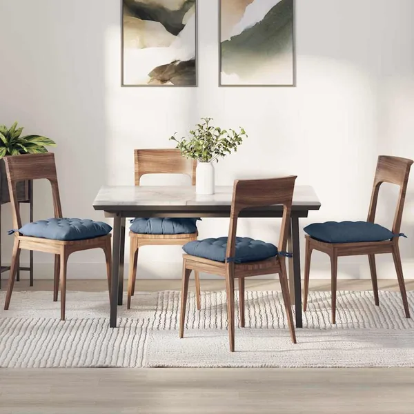 Coussins de siège 4 pcs Bleu 40 x 40 x 6 cm
