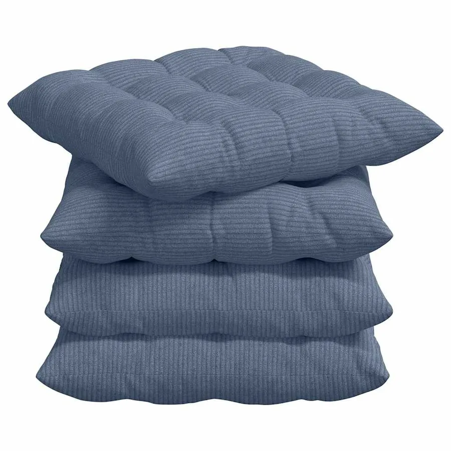 Coussins de siège 4 pcs Bleu 40 x 40 x 6 cm - 2