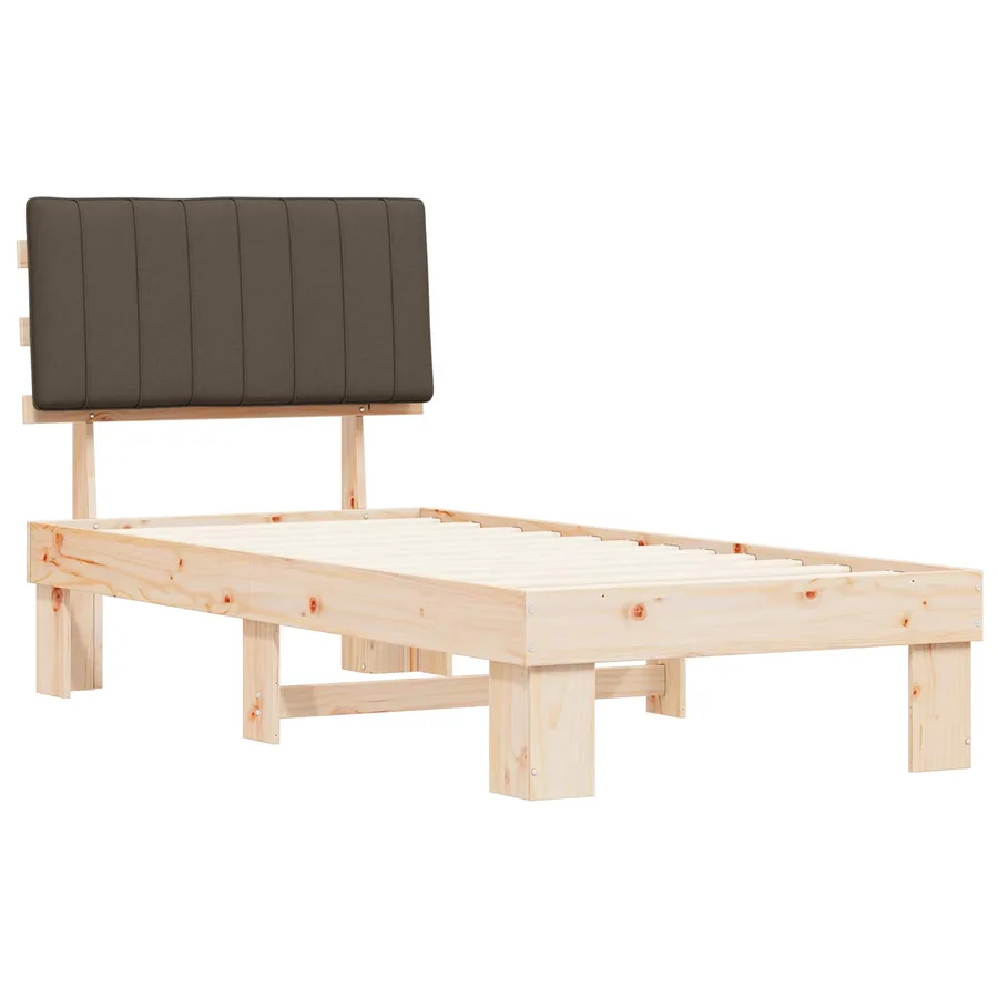 Cadre de lit avec tête de lit rembourrée Taupe 90 x 190 cm - 4