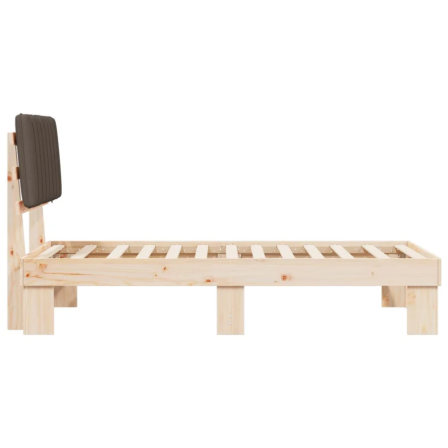 Cadre de lit avec tête de lit rembourrée Taupe 90 x 190 cm - 6
