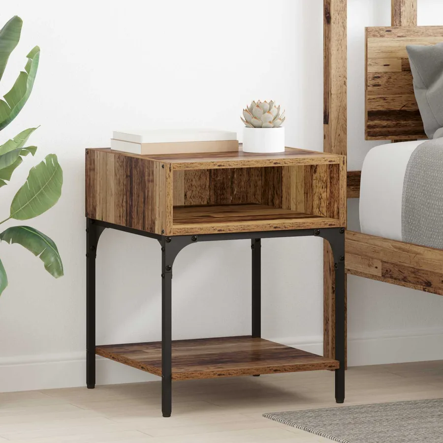 Table de chevet 2 pcs Bois ancien 40 x 40 x 50 cm