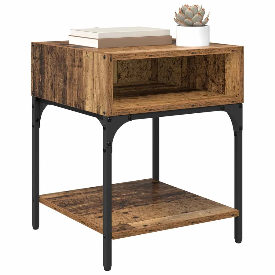 Table de chevet 2 pcs Bois ancien 40 x 40 x 50 cm - 3