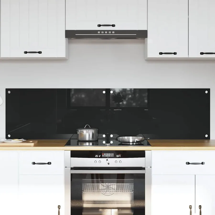 Crédence de cuisine 2 pcs Noir 80 x 40 cm verre trempé