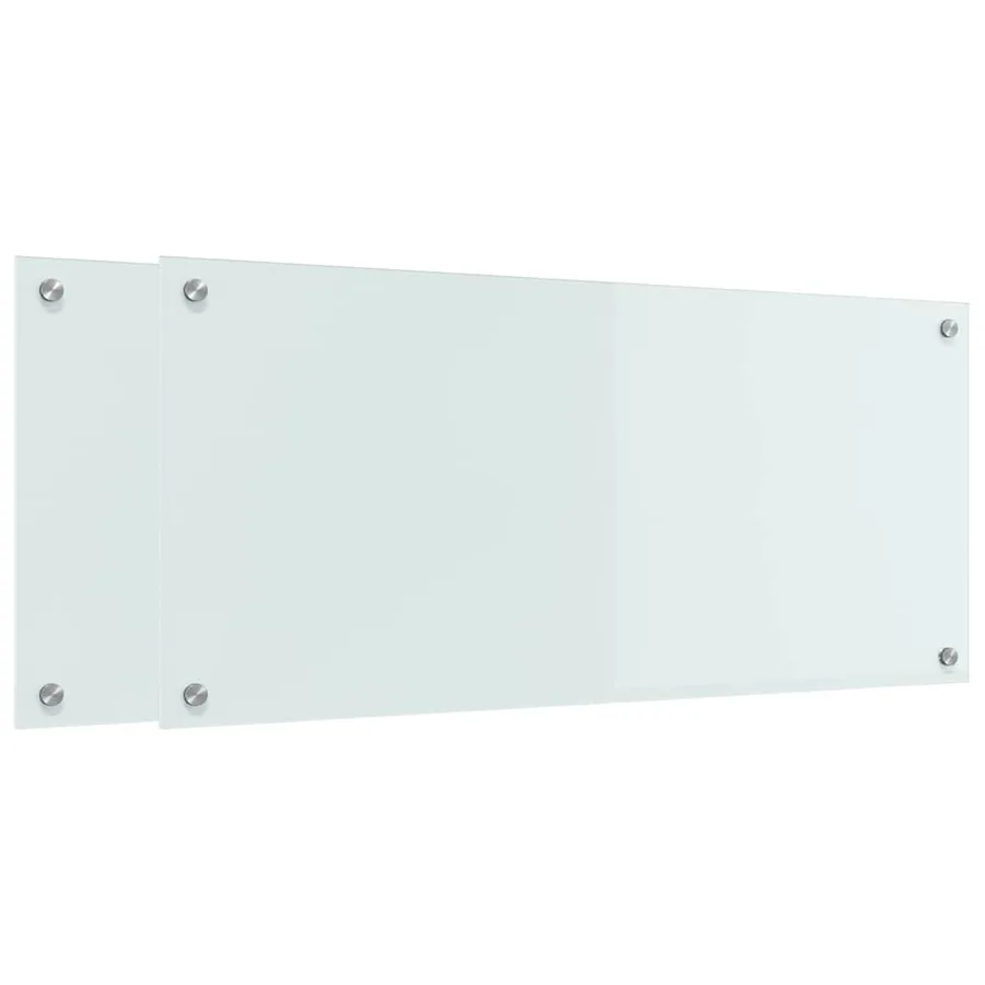 Crédence de cuisine 2 pcs Blanc 90 x 40 cm verre trempé - 2