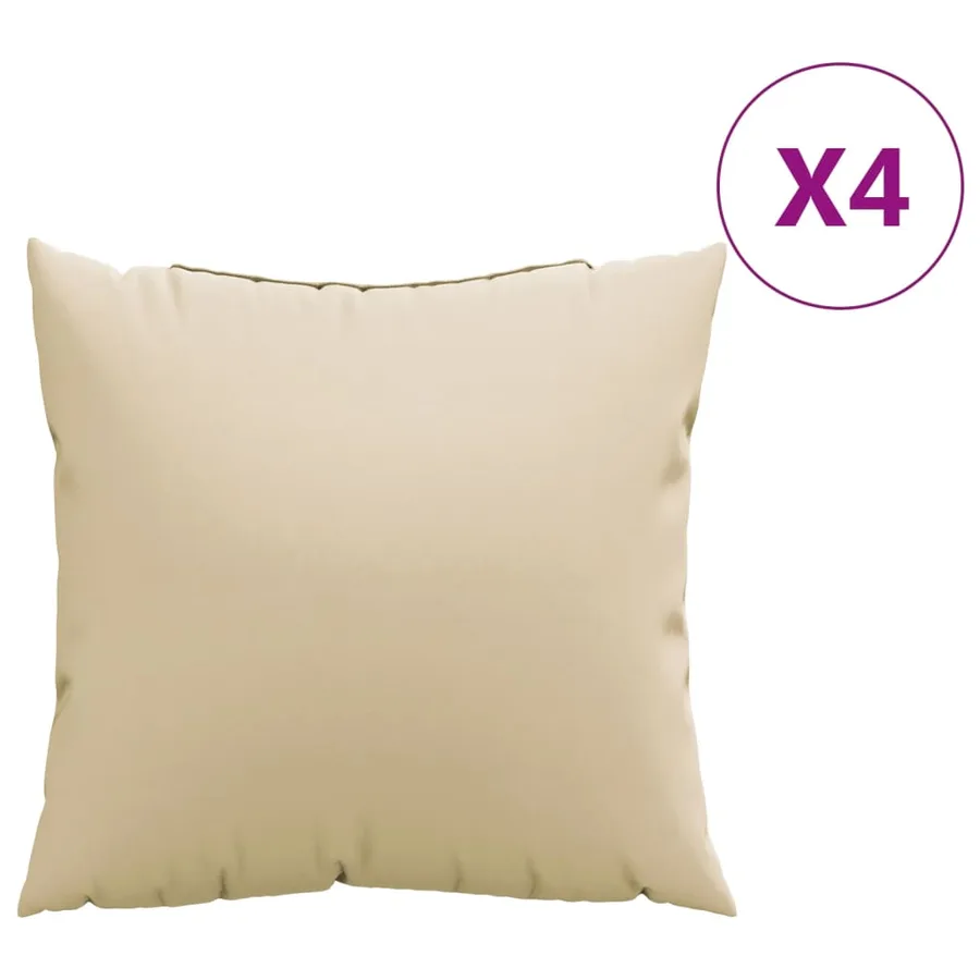 Coussins de canapé lot de 4 beige 60x60 cm tissu - 2