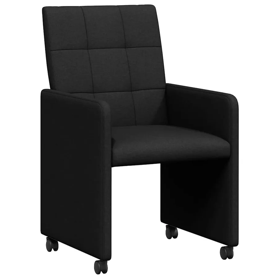 Chaises de Salle à Manger avec Roues 2 pcs Noir 58 x 65 x 94 cm - 2