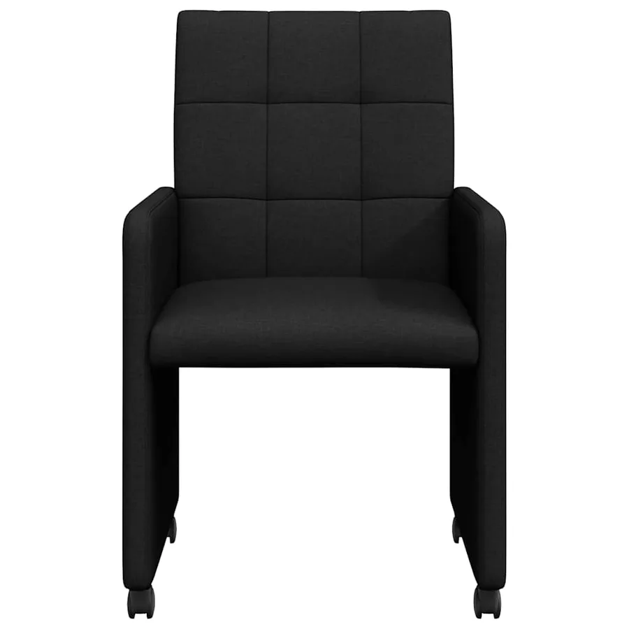 Chaises de Salle à Manger avec Roues 2 pcs Noir 58 x 65 x 94 cm - 4