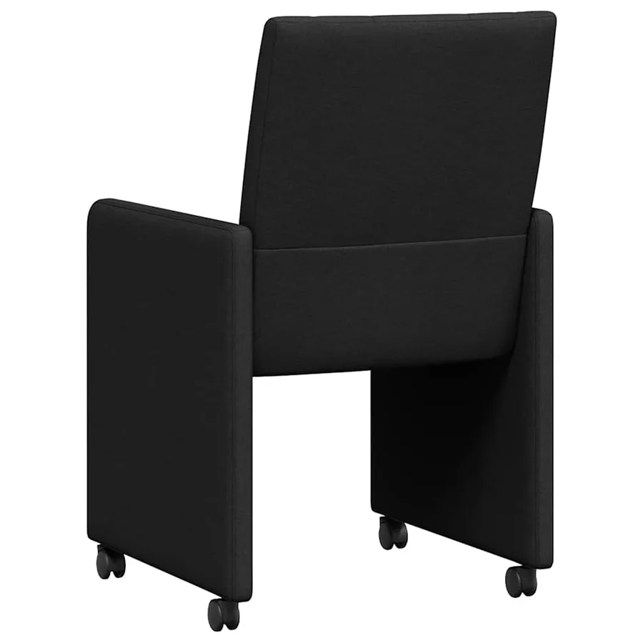 Chaises de Salle à Manger avec Roues 2 pcs Noir 58 x 65 x 94 cm - 6