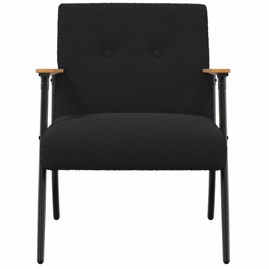 fauteuil Noir Tissu ressemblant à de la laine bouclée - 4