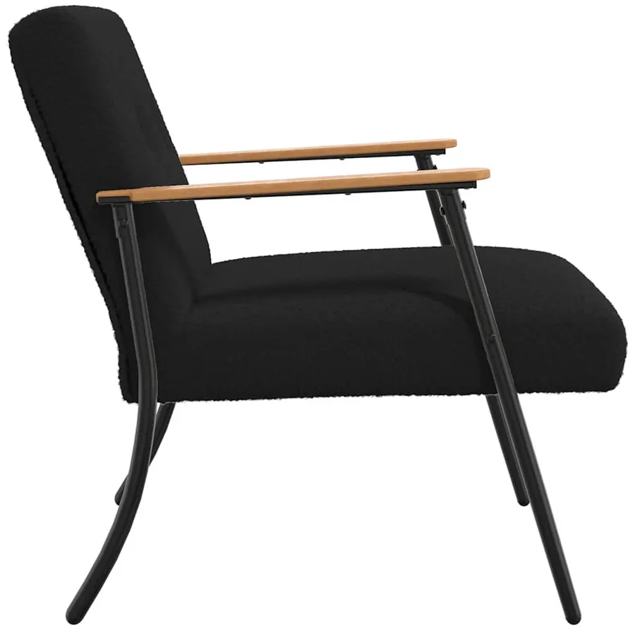 fauteuil Noir Tissu ressemblant à de la laine bouclée - 5