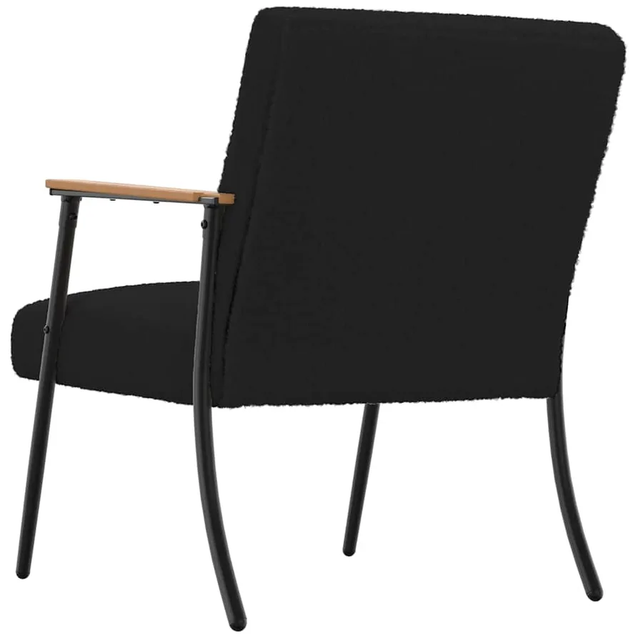 fauteuil Noir Tissu ressemblant à de la laine bouclée - 6