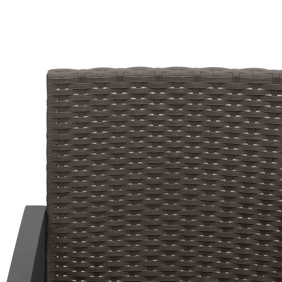 Ensemble à manger de jardin avec coussins 3 pcs marron rotin PP - 6