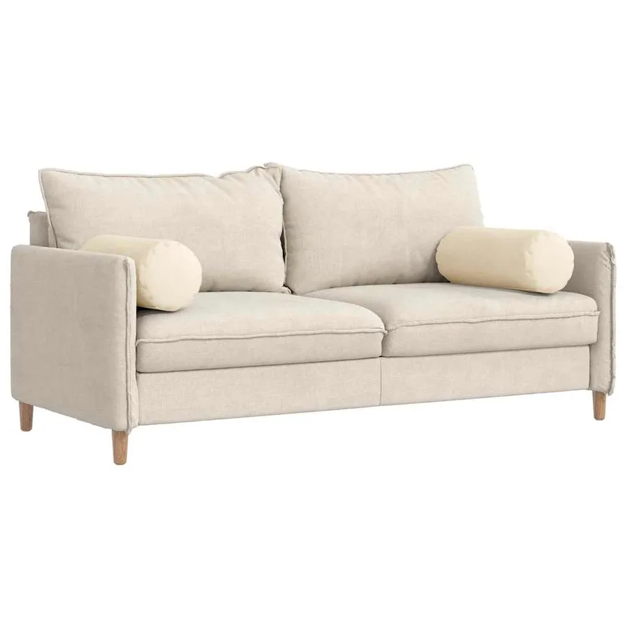 Coussins d'accent 2 pcs Crème Ø 25 x 70 cm - 3