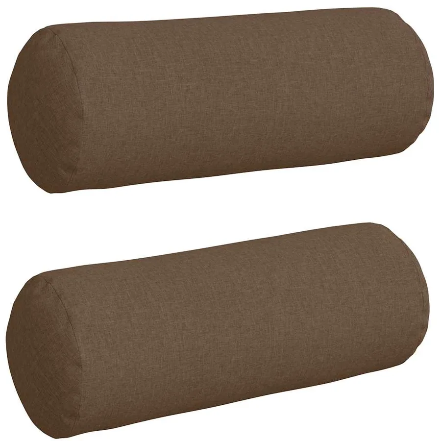 Coussins d'accent 2 pcs Marron Ø 25 x 70 cm tissu - 2