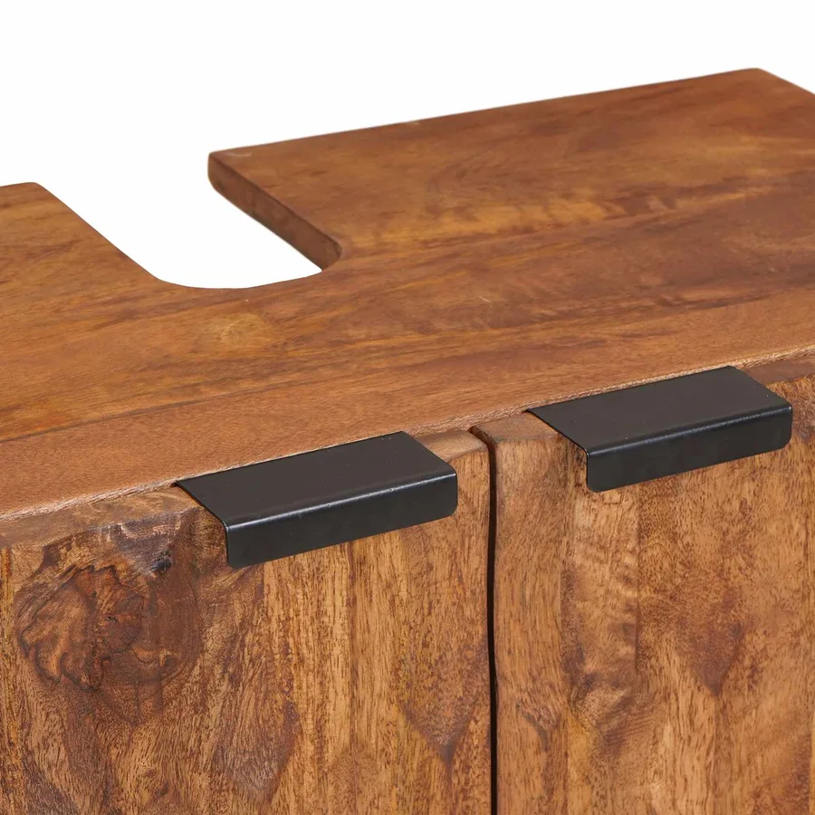 Ensembles de salle de bain 2 pcs Acacia Marron Winish - 8