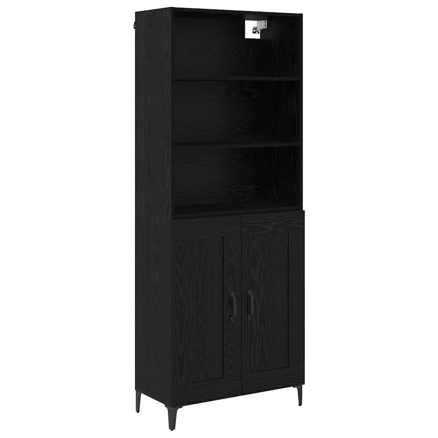 Haut Armoire 2 pcs Chêne noir Bois d'ingénierie - 2