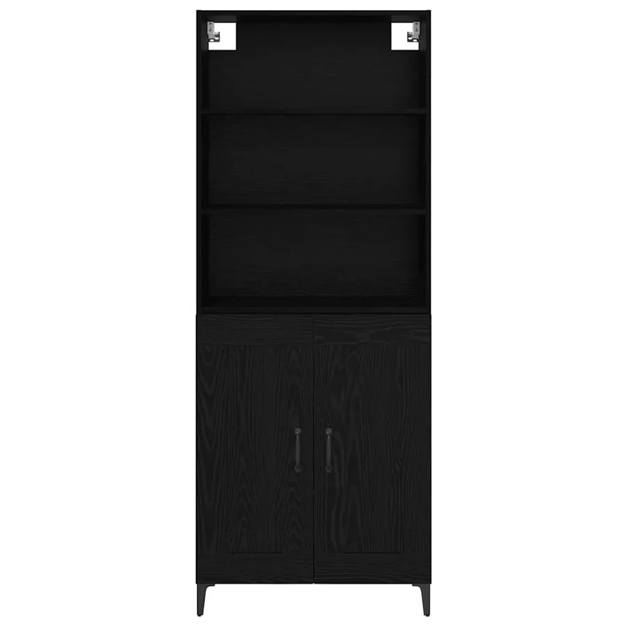 Haut Armoire 2 pcs Chêne noir Bois d'ingénierie - 6