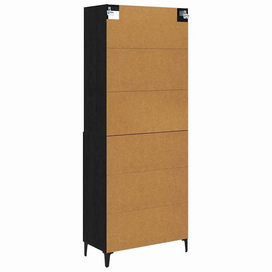 Haut Armoire 2 pcs Chêne noir Bois d'ingénierie - 7