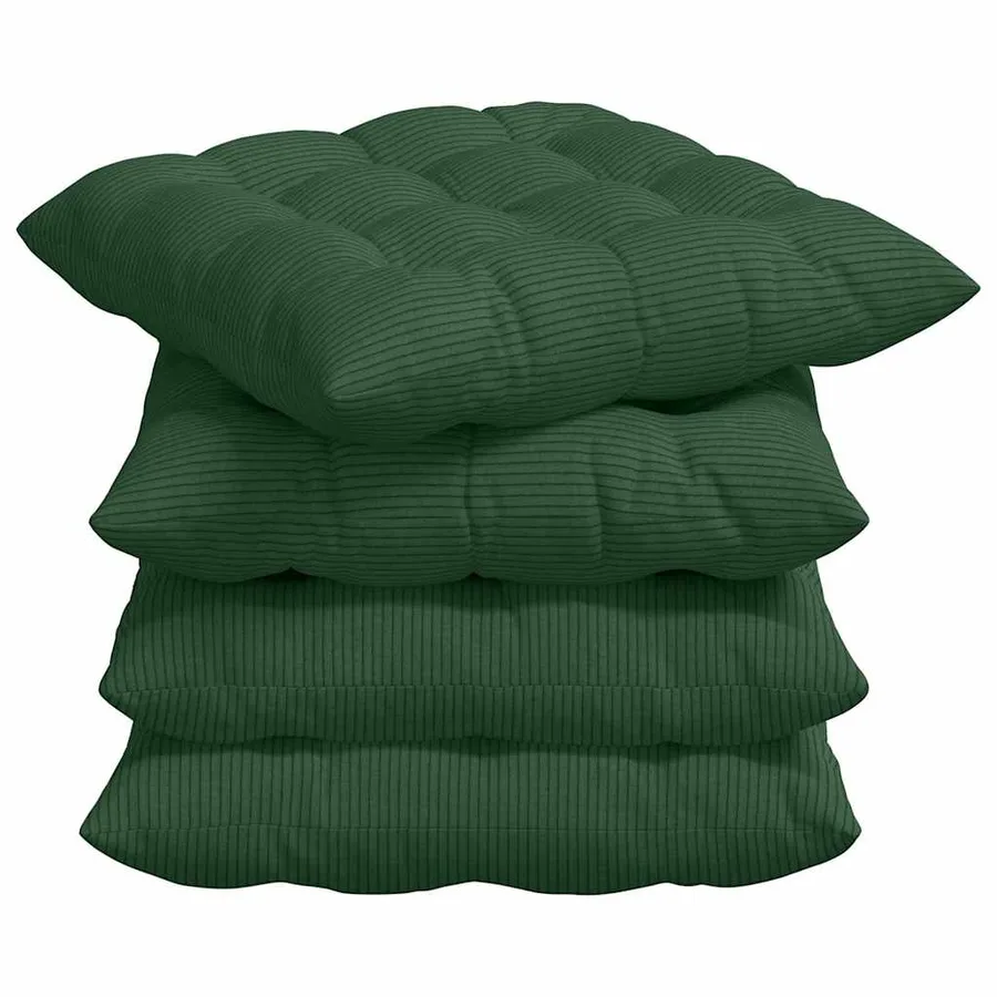 Coussins de siège 4 pcs Vert foncé 40 x 40 x 6 cm - 2