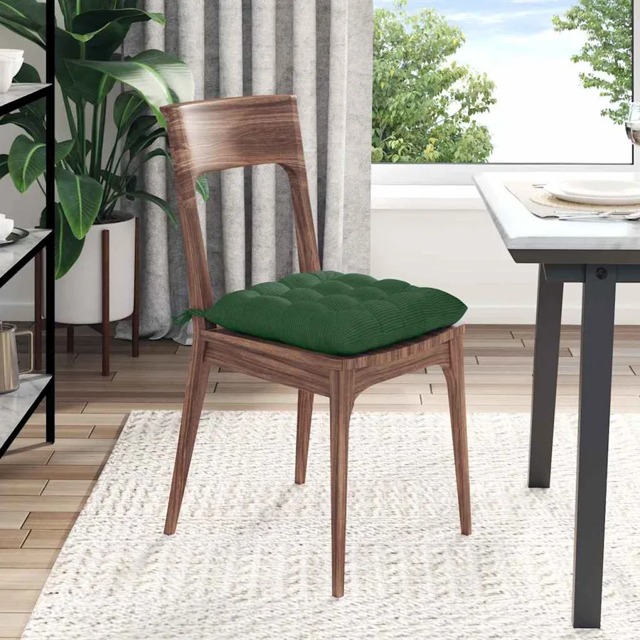 Coussins de siège 4 pcs Vert foncé 40 x 40 x 6 cm - 4