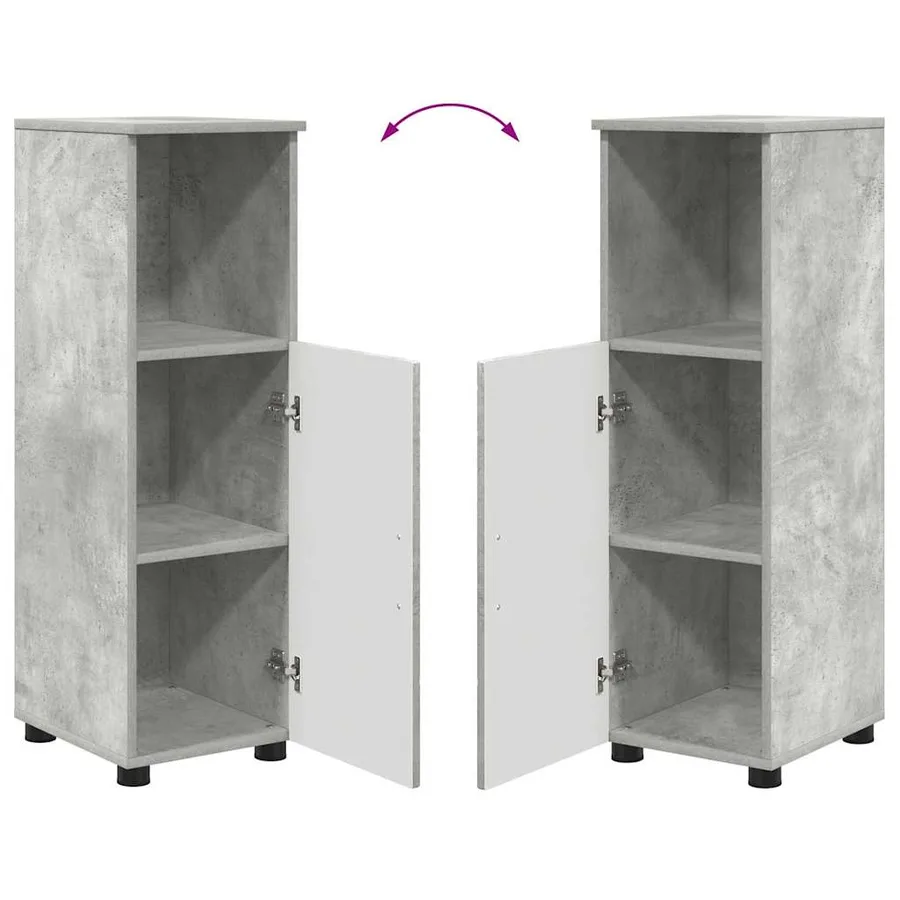 Ensemble de mobilier de salle de bain 4 pcs Gris béton - 14