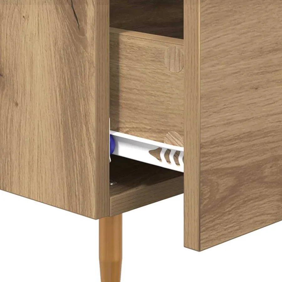 Table de chevet 2 pc Marron 40 x 35 x 47,5 cm Bois d'ingénierie - 10