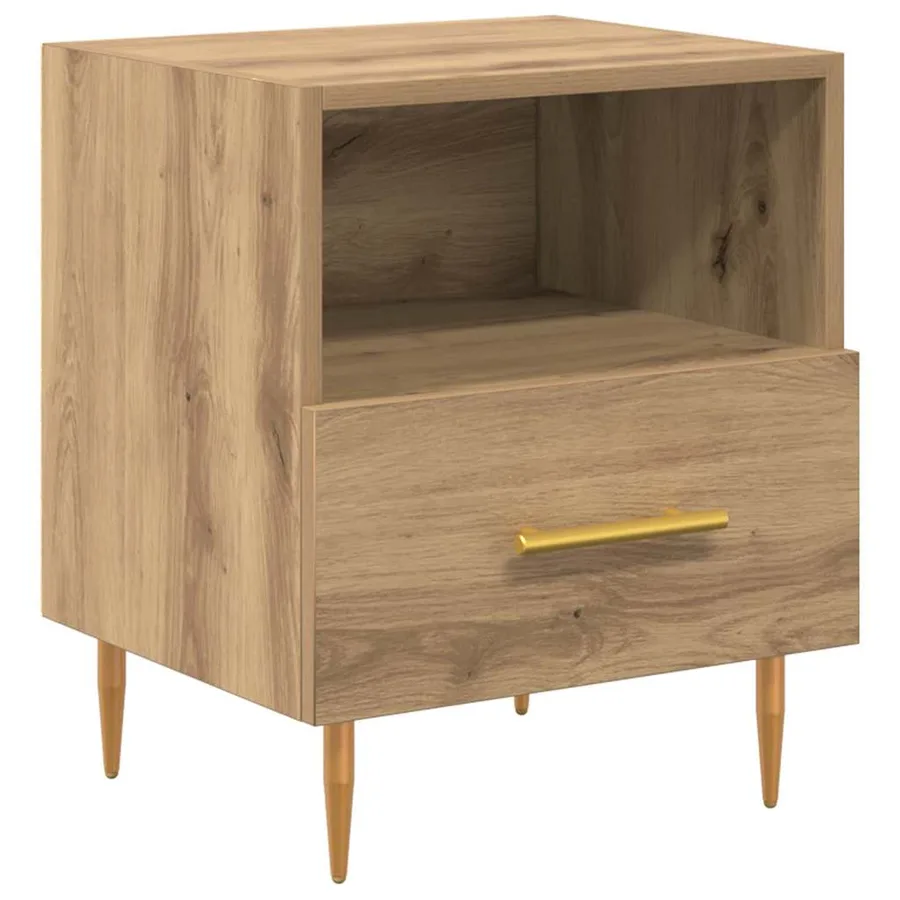 Table de chevet 2 pc Marron 40 x 35 x 47,5 cm Bois d'ingénierie - 5