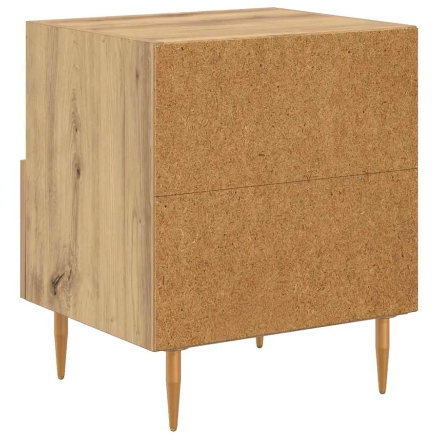 Table de chevet 2 pc Marron 40 x 35 x 47,5 cm Bois d'ingénierie - 9