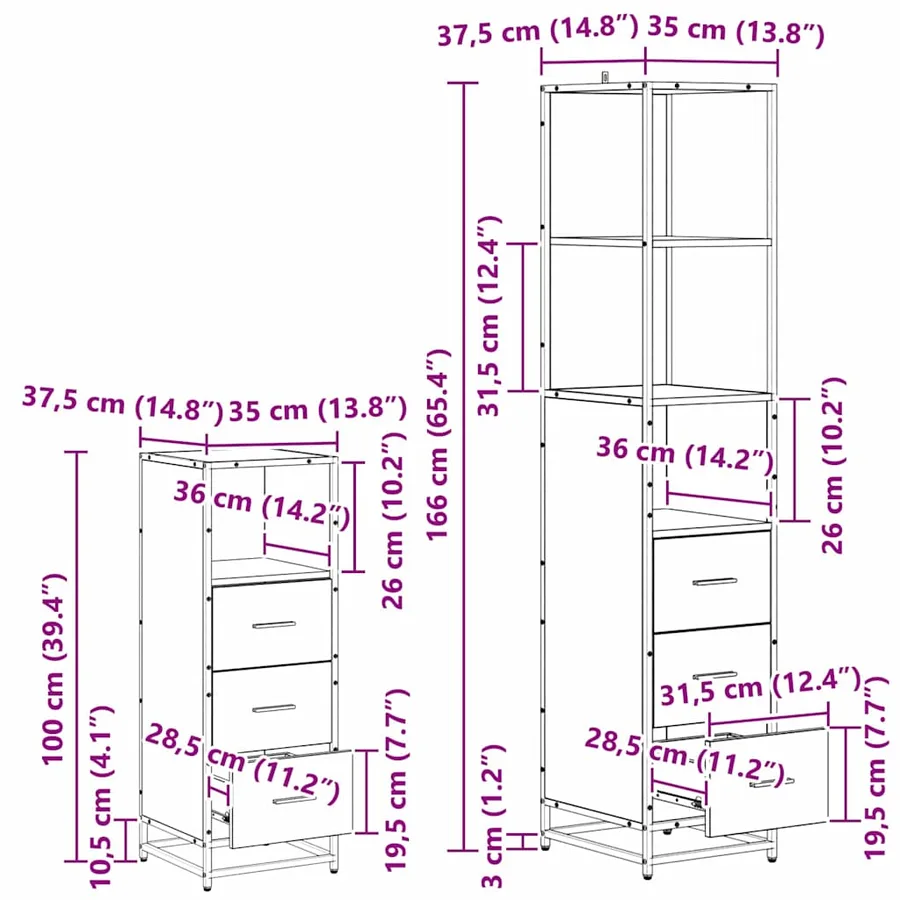 Ensemble de mobilier de salle de bain 4 pcs Chêne noir - 18
