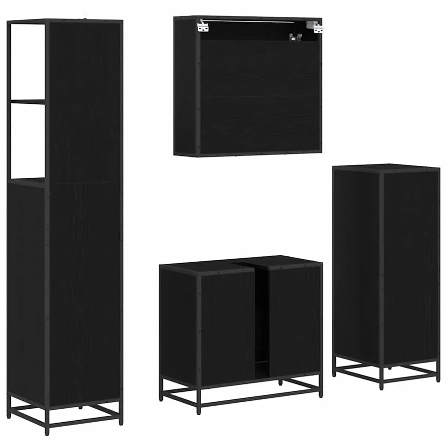 Ensemble de mobilier de salle de bain 4 pcs Chêne noir - 8