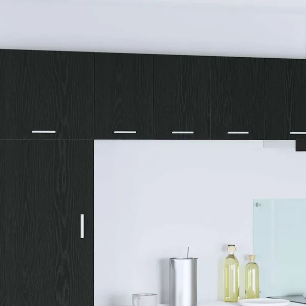 Armoire suspendue 2 pcs Chêne noir et Blanc 30 x 31 x 40 cm