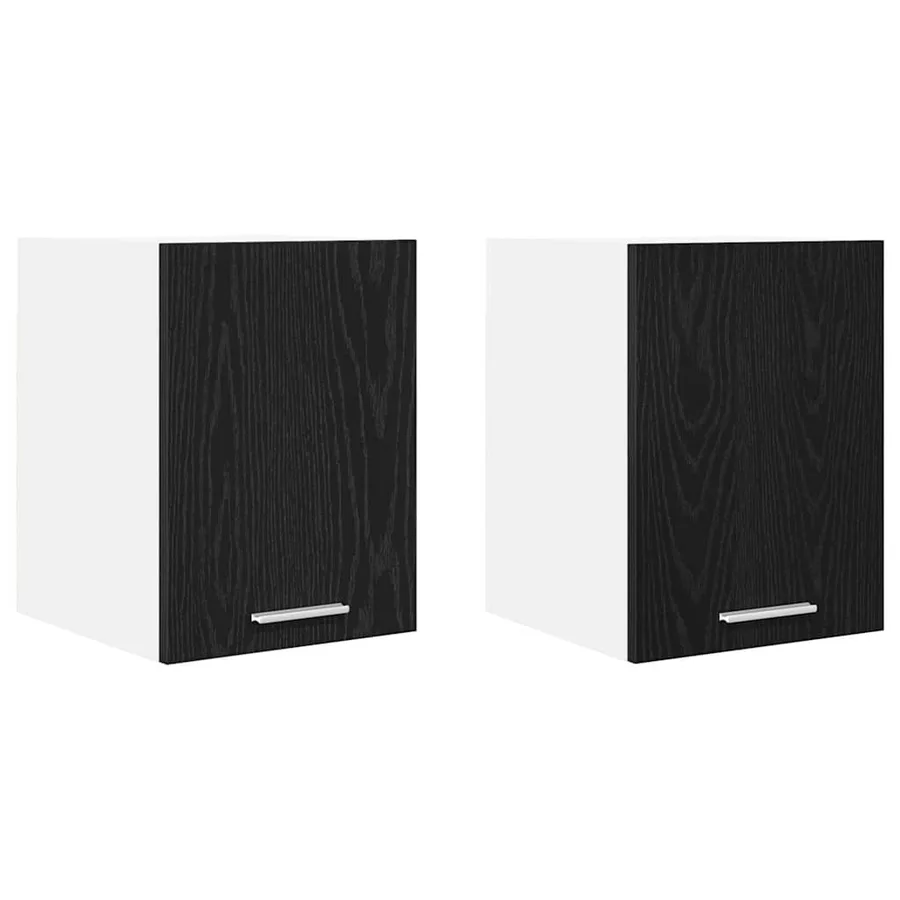 Armoire suspendue 2 pcs Chêne noir et Blanc 30 x 31 x 40 cm - 2