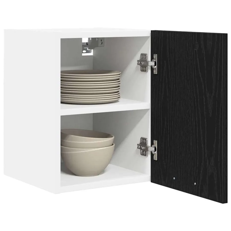 Armoire suspendue 2 pcs Chêne noir et Blanc 30 x 31 x 40 cm - 3