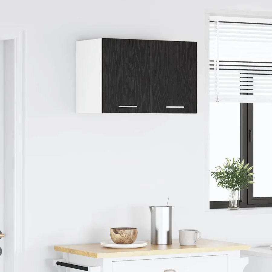 Armoire suspendue 2 pcs Chêne noir et Blanc 30 x 31 x 40 cm - 4