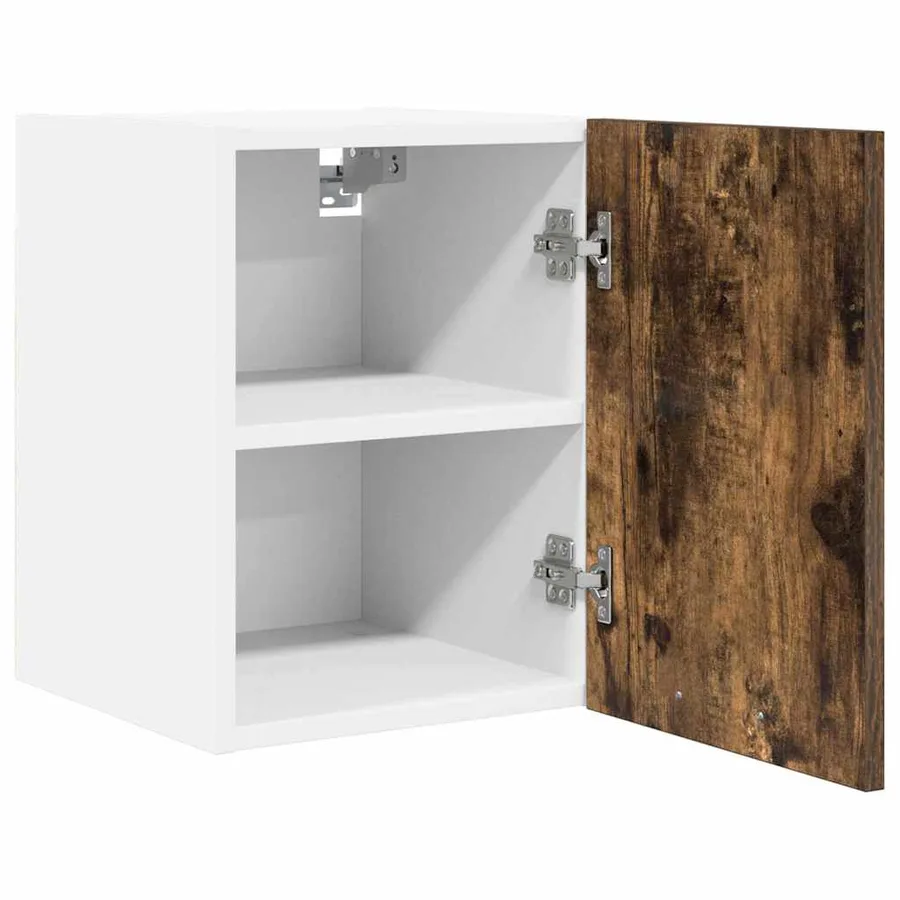 Armoire suspendue Chêne fumé et Blanc 30 x 31 x 40 cm - 5