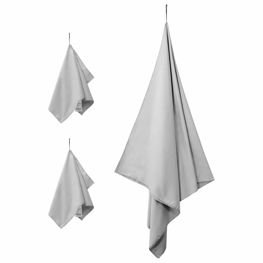 Set de serviettes de sport 3 pcs Gris Polyester et Polyamide - 3