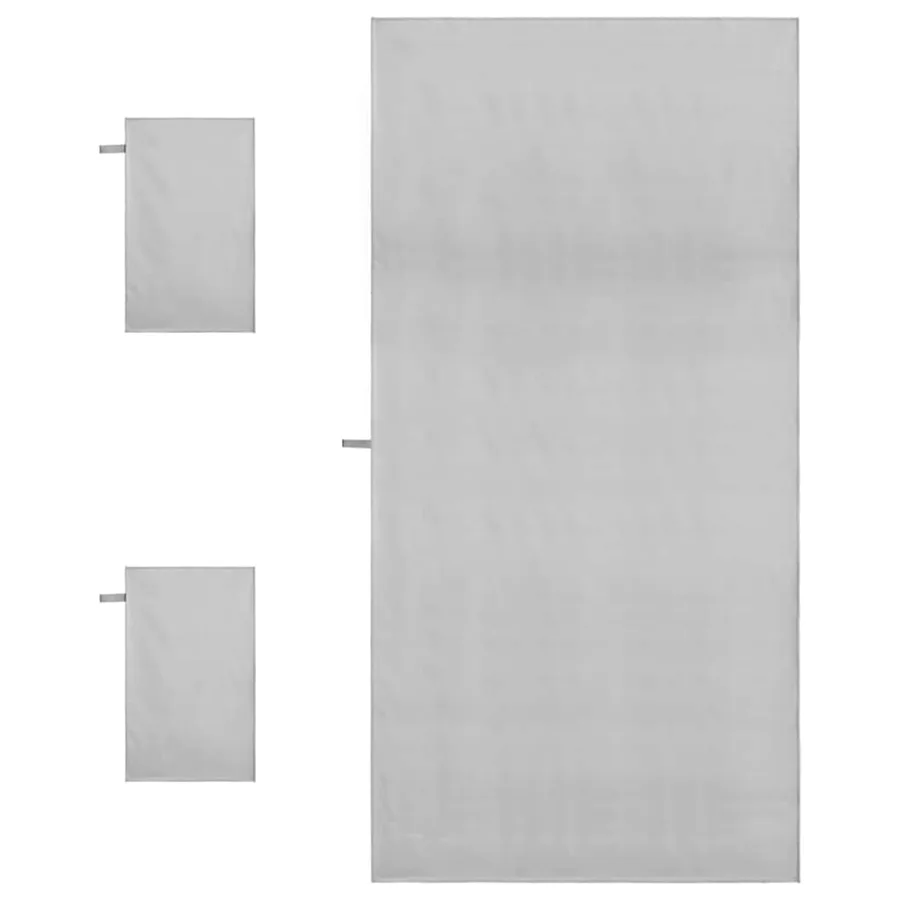 Set de serviettes de sport 3 pcs Gris Polyester et Polyamide - 4