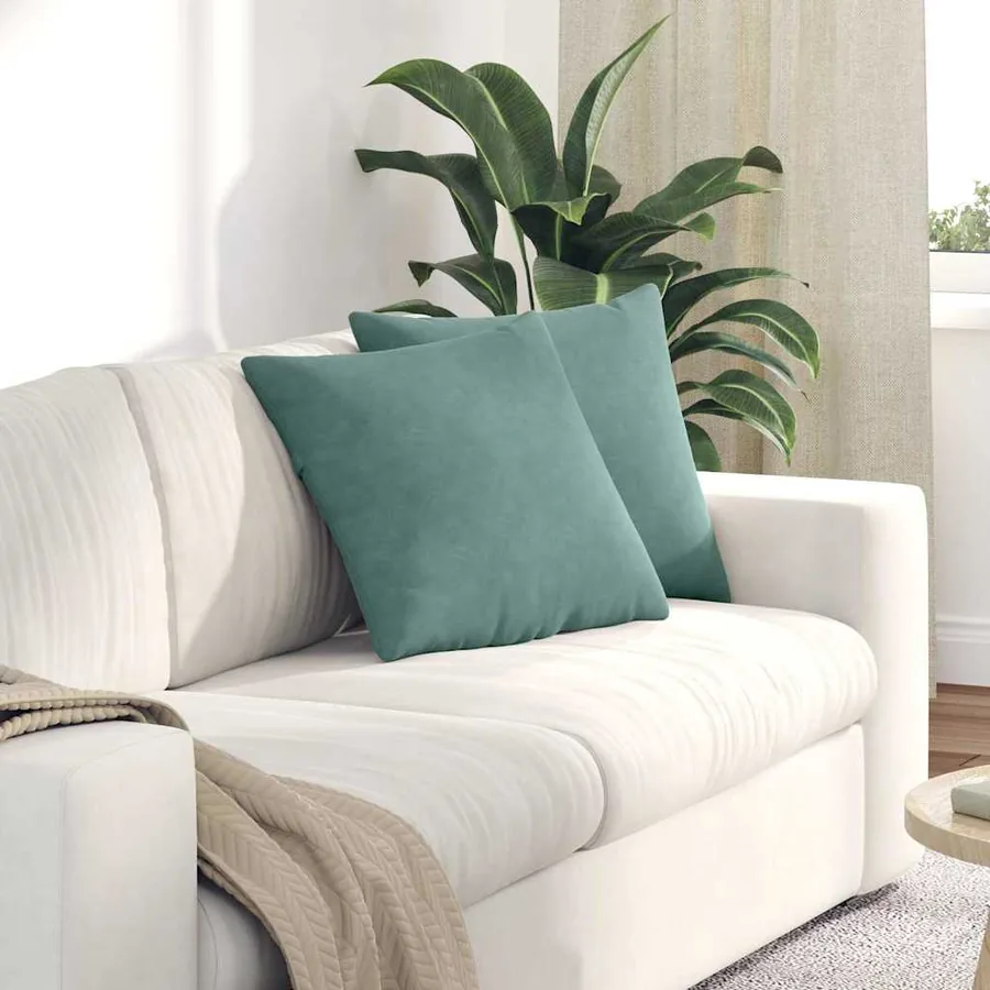 Coussins de canapé 2 pcs Vert Mer 45 x 45 cm